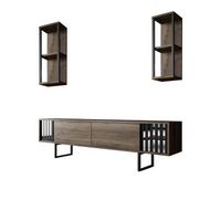 soporte de tv de madera chrome line - 180 x 30 x 48 cm - nogalnegro