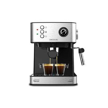 Cecotec Cafetera Express Power Espresso 20 Professionale. 850 W, 20 Bares, Manómetro, Depósito de 1,6L, Brazo Doble Salida