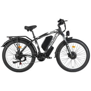 Bicicleta Eléctrica Philodo H8 De Doble Motor Y Neumáticos Anchos, 26