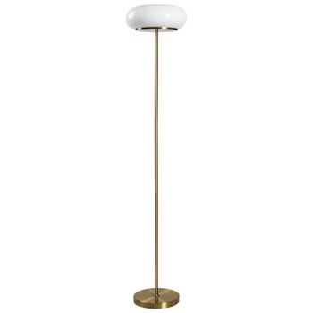 Lámpara De Pie Led Moderna Con Pantalla De Vidrio Base De Metal Con Regulador De Intensidad Blanco Nith