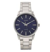 reloj casio analogico mtp-1303d-2a dial blanco correa de acero inoxidable 47 mm x 40 mm