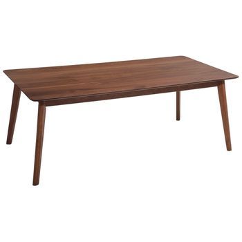 Mesa De Comedor Chapada Nogal Oscuro 200 X 100 Cm Patas Inclinadas Cocina Madox
