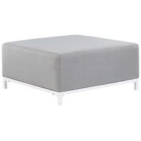 otomana de poliester gris claro blanco 83 x 83 cm reposapies patas metal rovigo