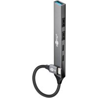 hub goobay 5 puertos usb 5000 mbits modelo 74460 aluminio compacto