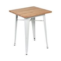 mesa de comedor industrial cuadrada de madera y acero 60x60x76cm thinia home
