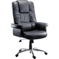 lombard bonded leather tilting executive chair - black black