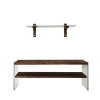 mueble tv con estante tv104 nogal