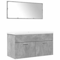 set mueble de bano  armarios de bano 2 uds madera contrachapada gris hormigon