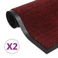 alfombras de entrada rectangulares de nudo 2 uds rojo 90x150 cm vidaxl