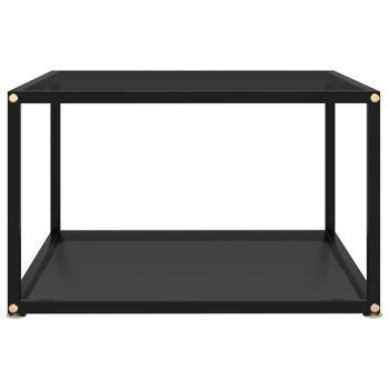 Mesa De Centro Negra Vidrio Templado 60x60x35 Cm