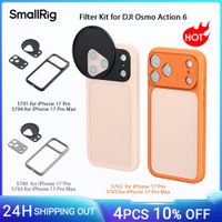 smallrig 17 pro filmov fotografia parachoques funda de telefono para iphone 17 pro max grisnaranjanegro con placa trasera de lente de montaje en t