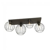 plafon de techo indo negro 4 luces