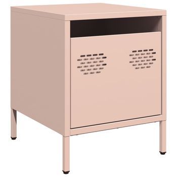 Mesita De Noche | Mesilla De Noche Acero Rosa 35x39x43,5 Cm
