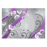 papel pintado 3d - orquideas purpura - variacion 250x175 cm