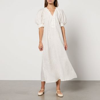 Sleeper Garden Linen Midi Dress - XS