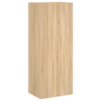 Mueble Tv De Pared | Mueble De Salón | Armario Tv Madera Ingeniería Roble Sonoma 40,5x30x102cm