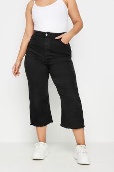 Vaqueros Anchos Capri Negro, Mujer Curvy Y Tallas Grandes, Yours