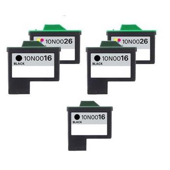 Compatible Multipack Lexmark Z614 Printer Ink Cartridges (5 Pack) -10N0016E