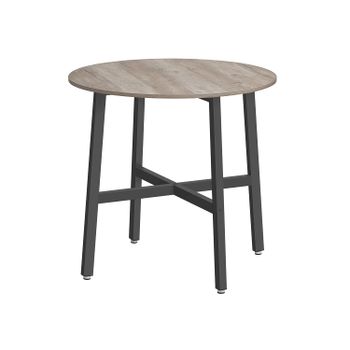 Mesa de Cocina Redonda, Greige Mélange + Negro Tinta