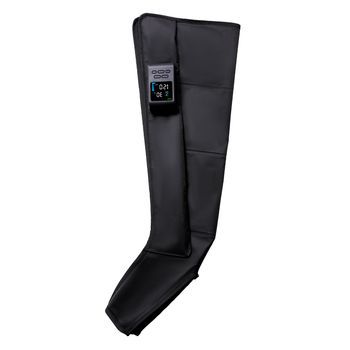 Masajeador De Piernas Md-f-909. Compresión De Aire Con 5 Modos Y 7 Niveles De Intensidad (30–240 Mmhg). Batería De 3600 Mah. 35x35x80 Cm. Color: Negro