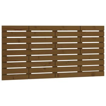Cabecero Cama Mueble De Dormitorio Pared Madera Maciza Pino Miel 146 X 3 X 63 Cm Marrón M02_0000057