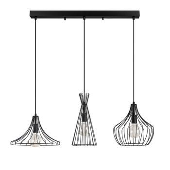 Lámpara De Techo Mezopotamya-n-1287 Negro Metal Diámetro 55x113 Cm
