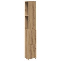 mueble de bano  armario de bano madera de ingenieria roble artisan 25x25x170 cm