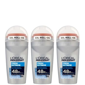 L'Oreal Paris Men Expert Fresh Extreme Deodorant Roll-On (50ml) Trio