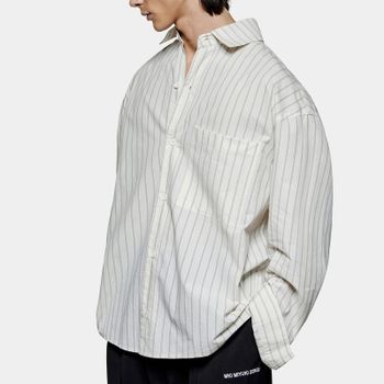 MKI MIYUKI ZOKU Box Cottton-Seersucker Dress Shirt - S