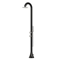 ducha negra de acero inoxidable 316l con doble entrada y ducha flexible