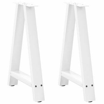 Patas Para Mesa De Comedor En Forma De A (2 Unidades), Color Blanco, 50 X (72-73) Cm, Acero Vidaxl