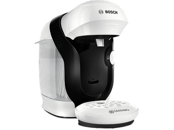 Cafetera de cápsulas - Bosch Tassimo Style TAS114E, 3.3 bar, 0.7 l, 1.400 W, Intellibrew, Tamaño Compacto, Sostenible, Blanco