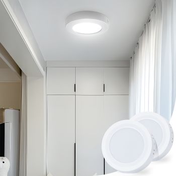 Aigostar Plafón LED Techo 6W 620LM Lámpara de Techo LED luz blanco fria 6500K para Cocina Sala de Estar Dormitorio Pasillo 123 * 35Hmm, 2 piezas