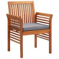 pack 2 uds sillas de comedor jardin  silla de exterior  sillon con cojines madera maciza acacia cfw599975