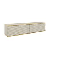 mesa tv oro mdf rtv135 135x32x30 crema  dorado