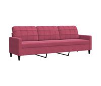 sofa de 3 plazas - sofa de salon de terciopelo rojo tinto 210 cm