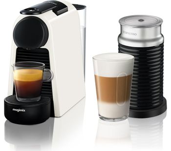 NESPRESSO by Magimix Essenza Mini Coffee Machine with Aeroccino - Pure White, White