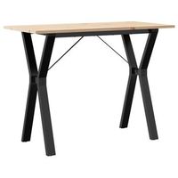 mesa de comedor marco y madera maciza pino y acero 100x50x75cm vidaxl