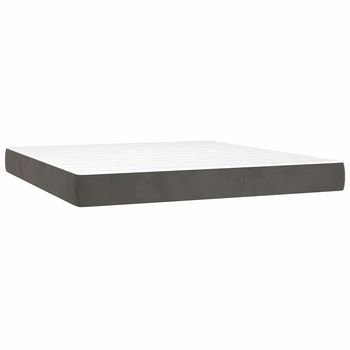 Colchón De Cama | Colchón Muelles Ensacados Terciopelo Gris Oscuro 160x210x20 Cm