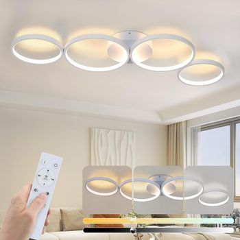 Lámpara De Techo Led Moderna Con Mando A Distancia: Iluminación De Diseño Para Salón Zmh