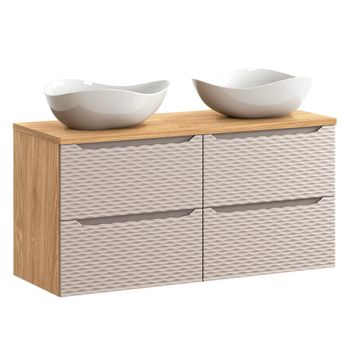 Mueble doble lavabo 120cm 4 cajones paneles de melamina y de mdf
