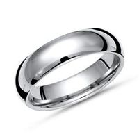 anillo brillante de titanio de 6 mm de ancho