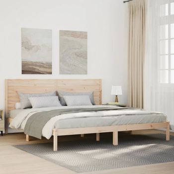 Cama De Matrimonio | Cama De Adulto | Cama Extralarga Sin Colchón Madera Maciza 180x210 Cm Cfw324824