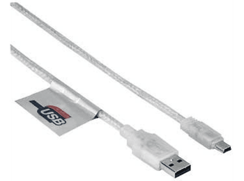 Cable USB - Hama 041533, 2.0 A-MINI B, 1.8 metros, Gris