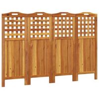 biombo de 4 paneles de madera maciza de acacia 162x2x115 cm vidaxl