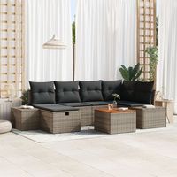 set de sofa de jardin set de 7 gris poliratan sofa exterior v0450 unico  gris