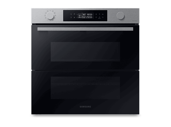 Horno - Samsung NV7B4530ZAS/U1 Dual Cook Flex, Multifunción, Pirolítico, 76l, 59.5 cm, WiFi, Puerta Flexible, Inox