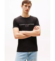 tommy hilfiger para hombre mw0mw11465 camiseta con logo negro s casual elastano manga corta algodon organico