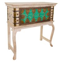 baul alto de madera verde 90x41x90