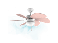 ventilador de techo - cecotec energysilence aero 3600 vision nude lampara 3 velocidades 6 aspas reversibles modo veranoinvierno rosa blanco